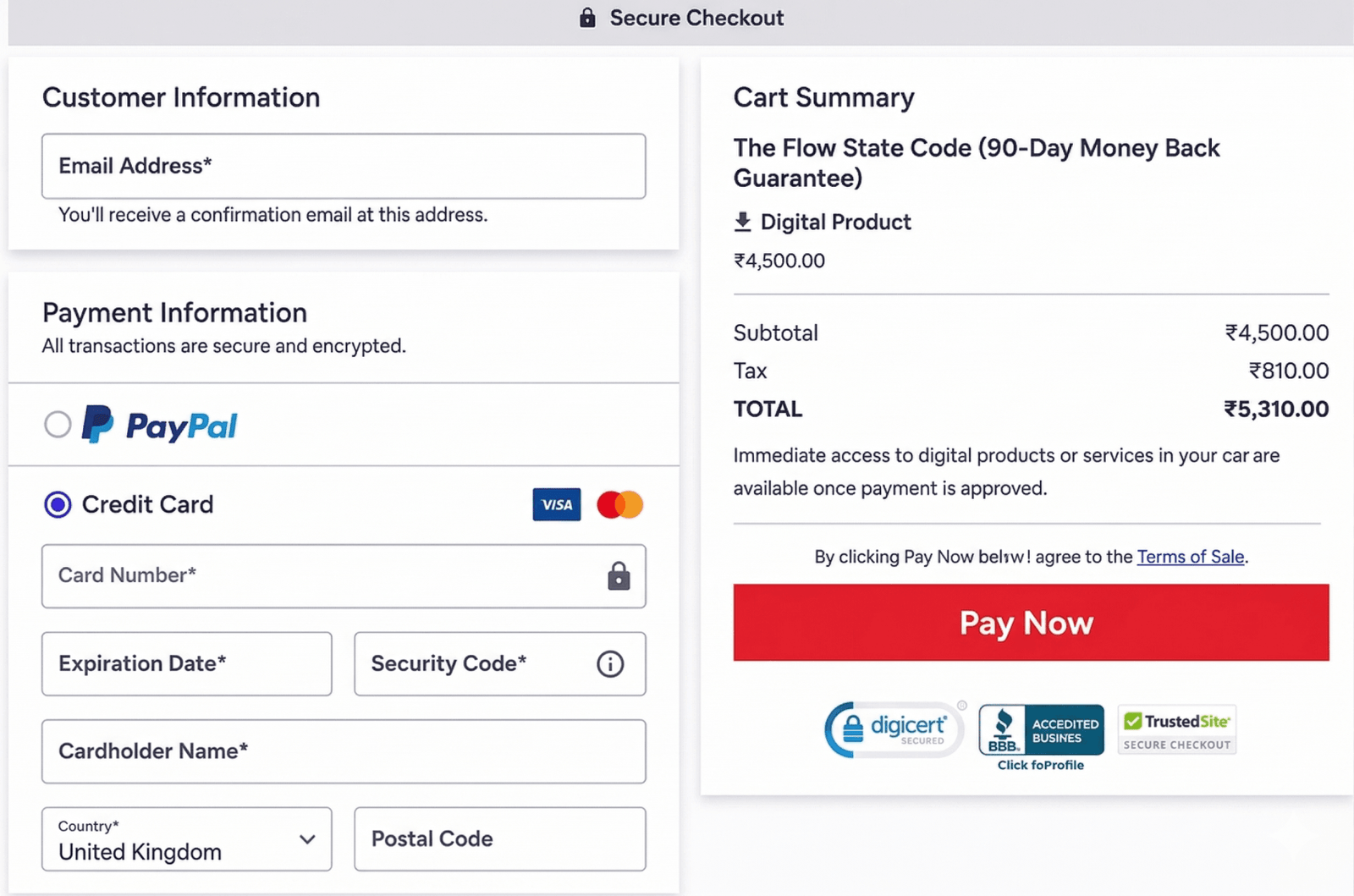 The Genius Wave Checkout Page